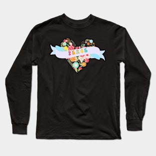 Peace Floral Heart Long Sleeve T-Shirt